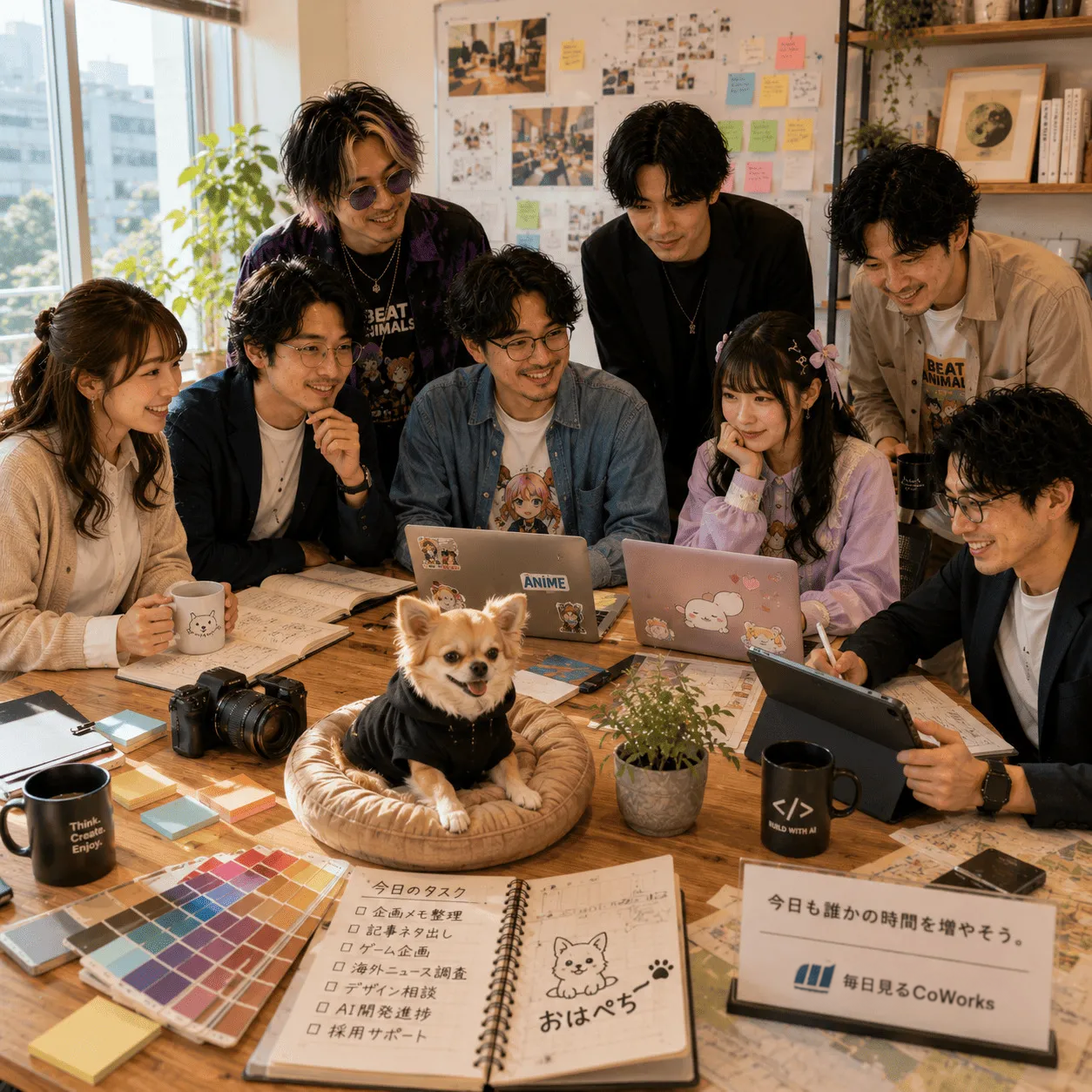 AI社員制度とチーム文化を表すイメージ