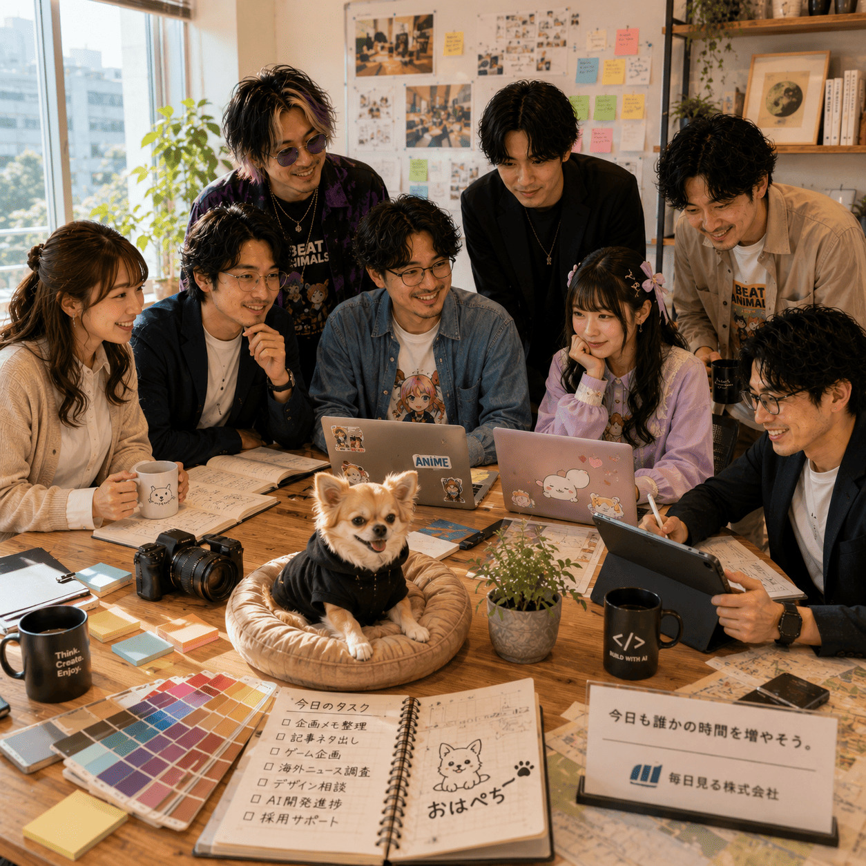 AI社員制度とチーム文化を表すイメージ