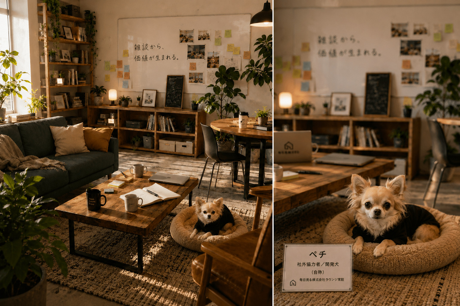 ペチの犬用ベッドやノートPCを集めたイメージ